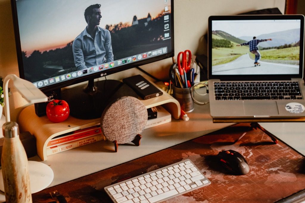 Computer desk setup